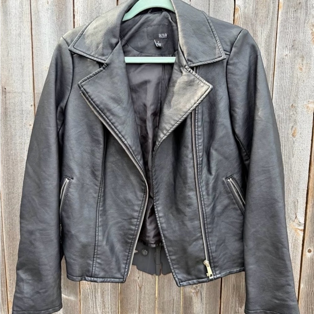 A.n.a Black Faux Leather Moto Jacket - Women